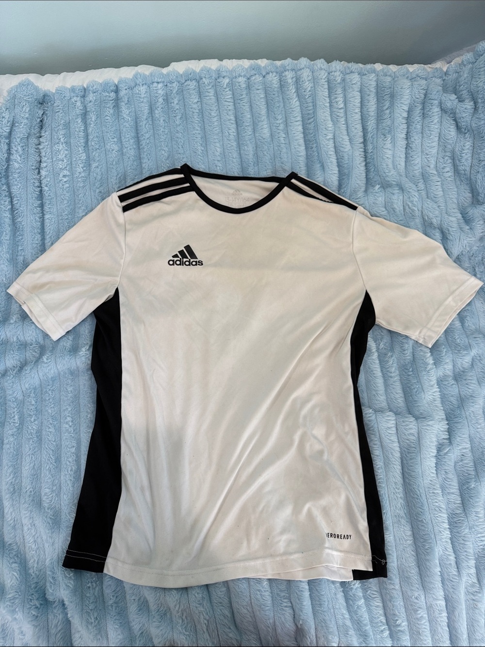 adidas White and Black Performance Soccer Tee